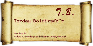 Torday Boldizsár névjegykártya